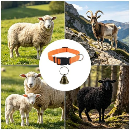 Collar for Goat Adjustable Sheep Positioning | Farm Animal Collar for Animal Lovers Breeders Farmers Ranchers Shepherd Ranch Farm Barn Backyard Open Range - color: Orange