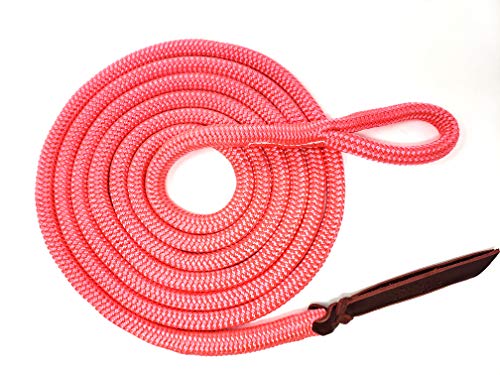 Double Braid Lead Rope with Eye Splice Loop, 12-14FT Lengths (Pink, 14 ft.) - color: Pink, size: 14 ft.