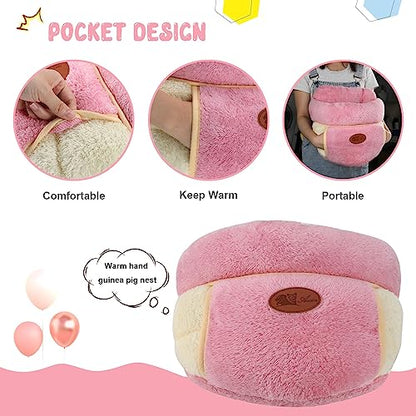 YUEPET Guinea Pig Bed, Warm Fleece Slipper Cuddle Cave, Pink - color: Pink, size: 1PCS