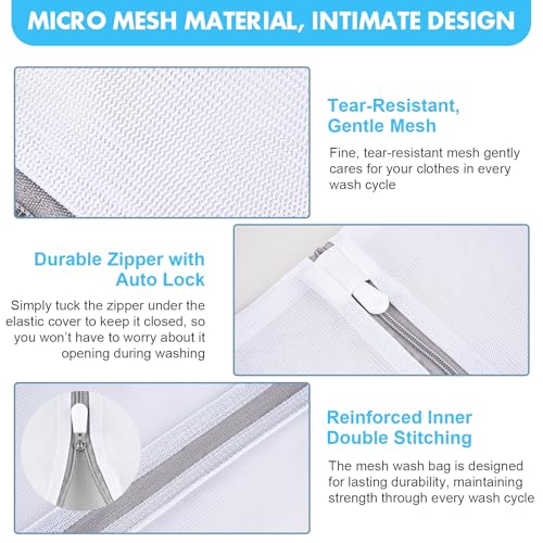 4 Pack Mesh Laundry Bags for Delicates, Laundry Bags Mesh Wash Bags (4x Large), Lingerie Bags for Washing Delicates, Garment Bag for Washing Machine - style: BIG