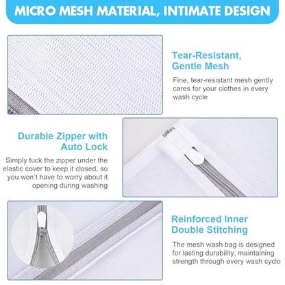4 Pack Mesh Laundry Bags for Delicates, Laundry Bags Mesh Wash Bags (4x Large), Lingerie Bags for Washing Delicates, Garment Bag for Washing Machine - style: BIG