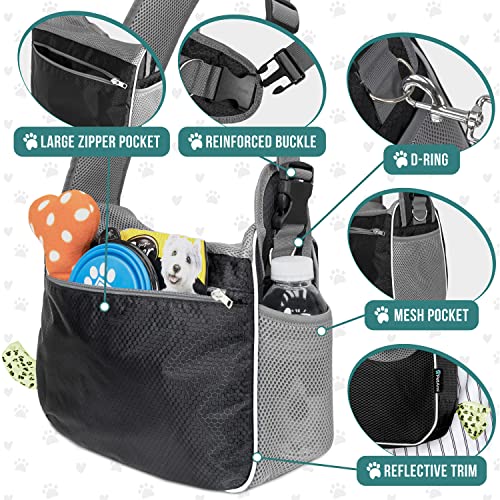 PetAmi Dog Sling Carrier for Small Dog, Hands Free Crossbody Carrier, Black - color: Black