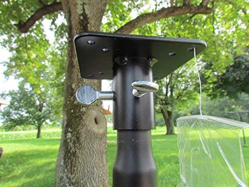 Squirrel Stopper Metal Mounting Flange Bird Feeder Poles, Birdhouse Pole Mount Bracket with Screws, Heavy Duty Metal, Fits 1 inch Outside Diameter Poles, 1 Pack