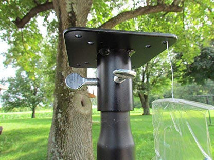 Squirrel Stopper Metal Mounting Flange Bird Feeder Poles, Birdhouse Pole Mount Bracket with Screws, Heavy Duty Metal, Fits 1 inch Outside Diameter Poles, 1 Pack
