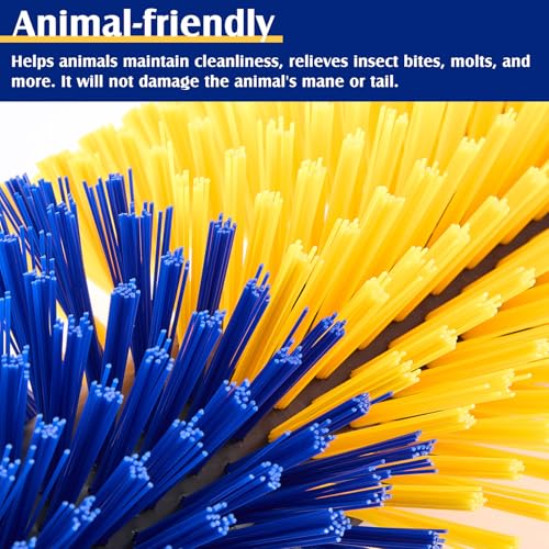 3 Pack Livestock Scratching Brush, Yellow and Blue - color: Yellow and Blue