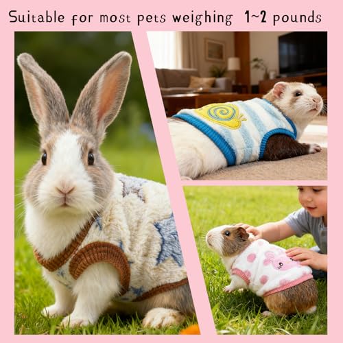 Ultra-Small Pet Winter Clothes, 5-Piece Luxuriously Soft Coral Fleece Set - size: XXS