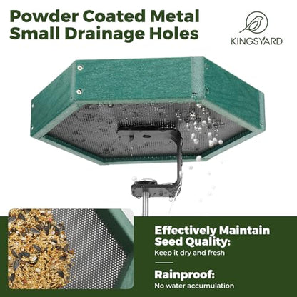 Kingsyard Clamp-On Deck Bird Feeder for Balcony Railings, No Drill - color: Green