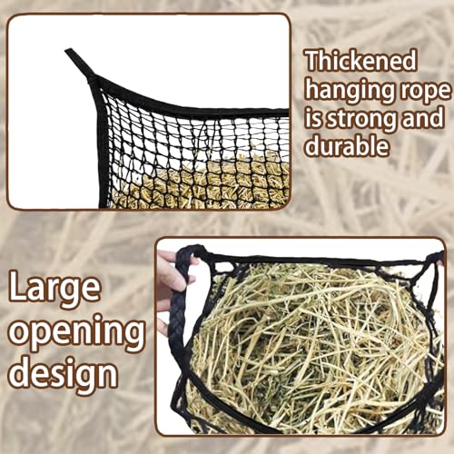 2 Pack Slow Feed Hay Nets for Horses, Goats and Cattle