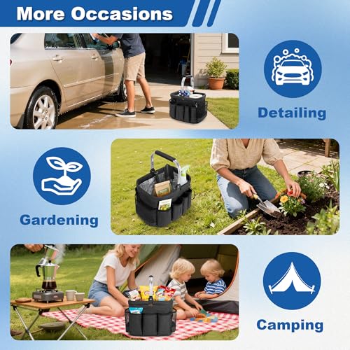 PGmoon Cleaning Caddy Organizer with Handle,Black - color: Black