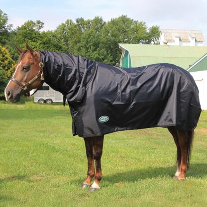 Country Pride Tapered Waterproof Rainsheet, High Neck Horse Sheet, Show Prep, Nylon Lined, Adjustable Hook-and-Loop Closure, Braided Tail Cord (Medium)