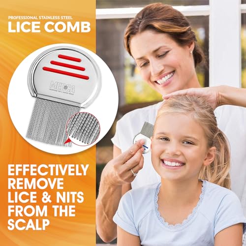 Lice Comb - (Pack of 2) Stainless Steel Comb and Effective Anti-Lice Treatment, Best Results for Children and Adults - size: 2 Unité (Lot de 1)