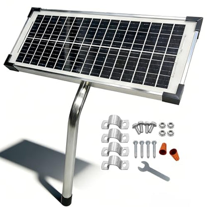 FM123 10 Watt Solar Panels Kit for Mighty Mule GTO PRO Automatic Openers | 12v Portable Solar Panel Battery Charger, Replace FM350 MM260 MM560 FM200 FM350 FM500 FM502 FM700 MM571W MM271 MM360