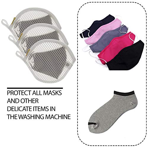 3 Packs Delicate Laundry Bags for Reusable Socks、Face Masks and Makeup Remover Pads,Fine Mesh Wash Bags,Use YKK Zipper, with Hanger Loop, Portable Laundry Bag (3 Small)