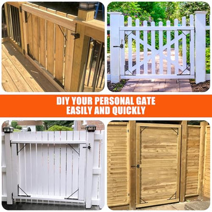 Mofeez Gate Corner Brace Bracket No Sag Kit for Shed Doors Driveway Gates Corral Gates Wood Windows (with Gate Latch) - style: Anti Sag Gate Kit and Gate Latch