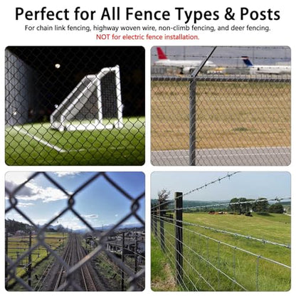 400 Pcs T Post Clips Kit, Metal Wire Fence Clip & 1 Drill Chuck, Galvanized Steel Tie Preformed T-Post Fence Clips 11 Gauge Fence Ties Fast Installation Farm Garden&Livestock Fencing T/U-Posts(Silver) - size: 400PCS