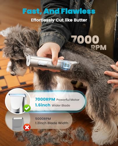 oneisall 4 in 1 Dog Grooming Kit with LCD Display - color: Silver