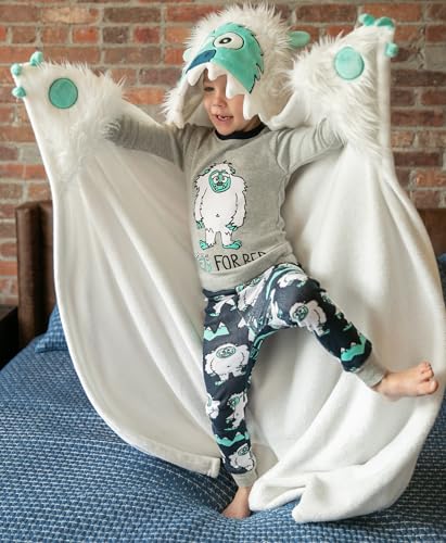 Lazy One Wearable Hooded Blanket for Kids, Animal Hooded Blanket (Yeti) - color: Yeti Hooded Blanket