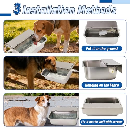 2.5 Gallon Automatic Dog Water Dispenser, Stainless Sateel Auto-Fill Bow