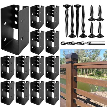 Concealed Joist Hanger Brackets,Woodwork Concealed-Flange Hanger for 2" x 4”(Actual:1.5" x 3.5“) Lumber,U-Shaped Joist Steel Bracket for Wood Fence,Porch,Swing,Handrails(12Pack)