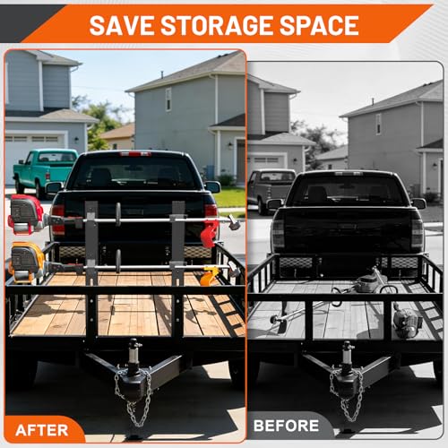 Weed Eater Rack for Trailer, 2 Place Heavy Duty Rust-Proof Weedeater Racks, Trimmer Rack for Open Trailer Truck with Combination Locks - color: 2 Place