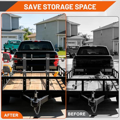Weed Eater Rack for Trailer, 2 Place Heavy Duty Rust-Proof Weedeater Racks, Trimmer Rack for Open Trailer Truck with Combination Locks - color: 2 Place