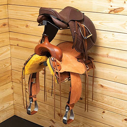 EASY-UP Mounted Saddle Racks | Optimal Storage Solution for Horse Saddles - style: 2 Tier Saddle Rack