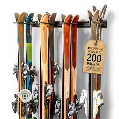 StoreYourBoard Ski Rack Wall Mount, Holds 8 Pairs, Ski & Snowboard Storage - style: 8 Skis