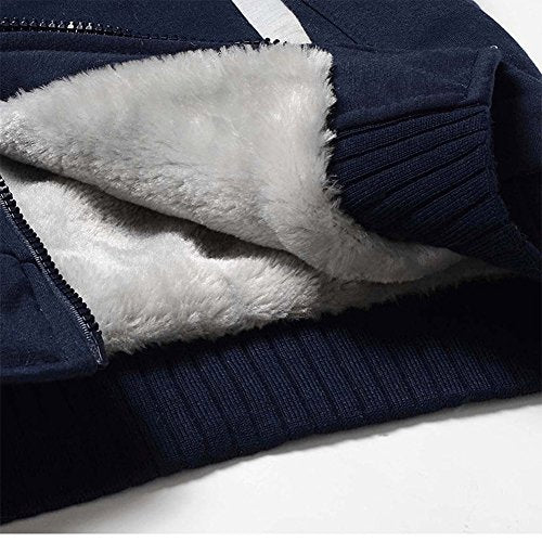 MACHLAB Men's Pullover Winter Workout Fleece Hoodie Jackets Full Zip Wool Warm Thick Coats - color: W02blackgray, size: X-Large