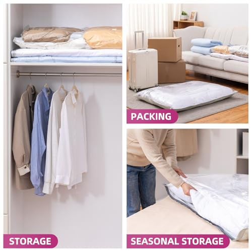 TAILI 8 Pack Vacuum Storage Bags, XXL Jumbo (47x39 Inch), Cream - size: 8 XXL Jumbo