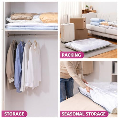 TAILI 8 Pack Vacuum Storage Bags, XXL Jumbo (47x39 Inch), Cream - size: 8 XXL Jumbo