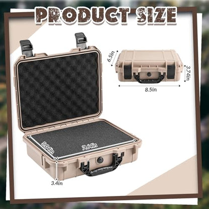 Relaxweex 8.5 x 6.5 x 3.7 Inch Hard Case, Grid Shell, Tan - color: Tan, size: 8.5 x 6.5 x 3.7 Inch, style: Grid Shell