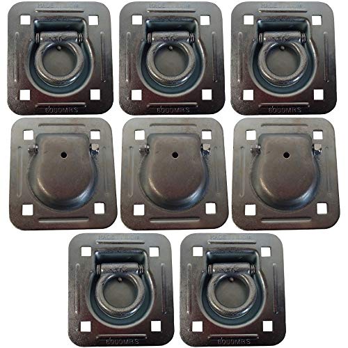 RDR5 8 Pack Truck Trailer D-Ring 6000 lb Recessed Anchor Tie Down