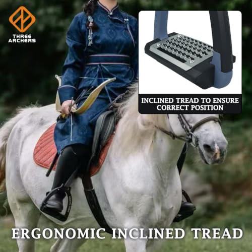 THREE ARCHERS Safety Stirrups Side Opening Design for English Saddle - color: blue