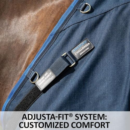 Challenger II VTEK Adjusta-Fit Bellyband Horse Blanket | Wither Relief | Waterproof Horse Blanket | Winter Protection | Winter Horse Blanket - size: 74, style: Medium Weight (220 gm)