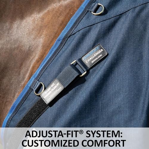 Challenger II VTEK Adjusta-Fit Bellyband Horse Blanket | Wither Relief | Waterproof Horse Blanket | Winter Protection | Winter Horse Blanket - size: 86, style: Medium Weight (220 gm)