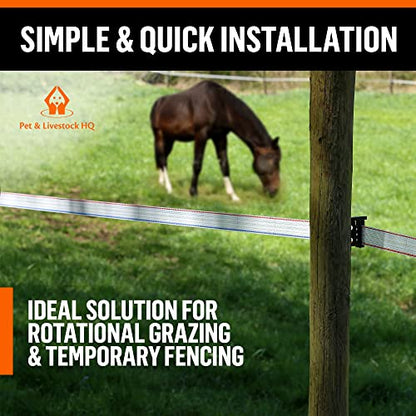 Electric Fence Tape for Livestock - Polytape Fencing Hot Wire with High Visibility - 3/4 Inch Wide 1640 Feet 500 Meter Length
