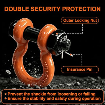 3/8 inch Tractor Bucket Hooks with 5/8 inch D-Ring Shackles