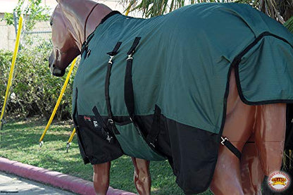 HILASON 69In Hunter Green Waterproof Winter Horse Blanket 600D - size: 69 In
