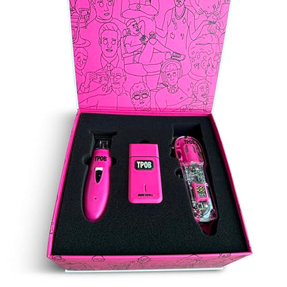 TPOB Slime 2 Barber Hair Clippers Trimmer Shaver Set for Men with Matte case and X Fade Blade (Pin) - color: Pin
