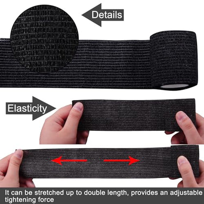 BQTQ 40 Rolls Self Adhesive Bandage Wrap 2 inch Self Adherent Tapes(Black) - color: Black, size: 2 Inch
