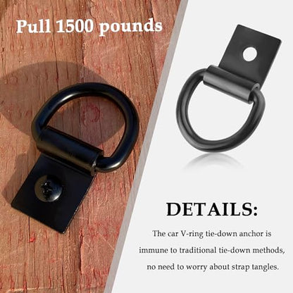 4PCS D Rings Heavy Duty & Tie Down Anchor with a Robust 1500 Pound,Trailer Tie Down Anchor Securing Cargo in Trucks RVs SUVs,Multipurpose Tralier D Rings for Transportation