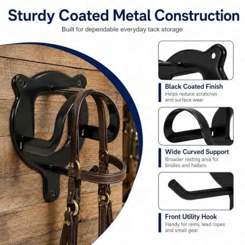 24 Counts Horse Bridle Rack, Bridle Bracket Bridle Hooks with Tubes & Screw - size: 24 Counts