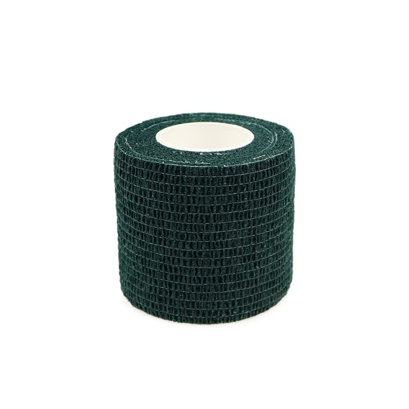 Self Adhesive Bandage Wrap Animal Cohesive Bandage Self Adherent Wrap First Aid Tape for Dogs Cats Horses Birds & Wrist Healing Ankle Sprain (2 Inch Dark Geen 12 Rolls) - color: 2 Inch Dark Geen 12 Rolls