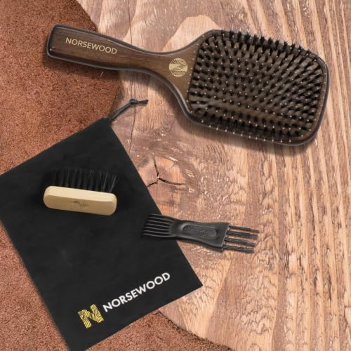 Boar Bristle Hair Brush Set, Soft Bristle Detangler for Enhancing Shine | for Long, Short, Thin, Curly, Straight, or Wavy, Hairbrush Great for Men, Women, and Kids - size: Detangler Brush