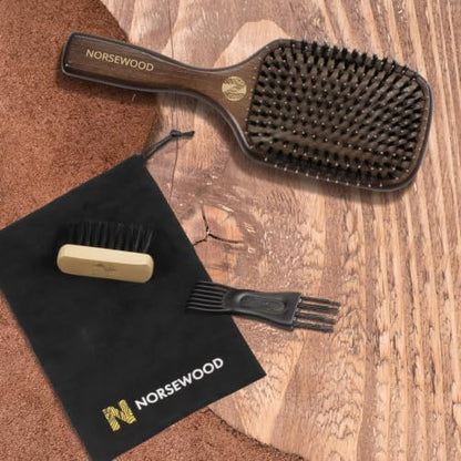 Boar Bristle Hair Brush Set, Soft Bristle Detangler for Enhancing Shine | for Long, Short, Thin, Curly, Straight, or Wavy, Hairbrush Great for Men, Women, and Kids - size: Detangler Brush