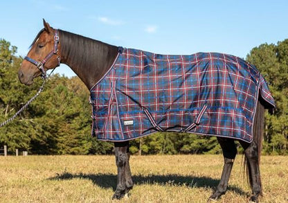 Jeffers Poplar Head 600 Denier Horse Turnout Blanket, 69" - Navy & Merlot - size: 69 in
