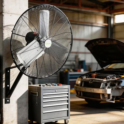 hykolity 24 in. 6500 CFM High Velocity Industrial Wall Fan, 3-Speed Heavy Duty Wall Mount Oscillating Shop Fan for Commercial, Warehouse, Garage, Workshops, Factory, 2 Pack - size: 24 IN