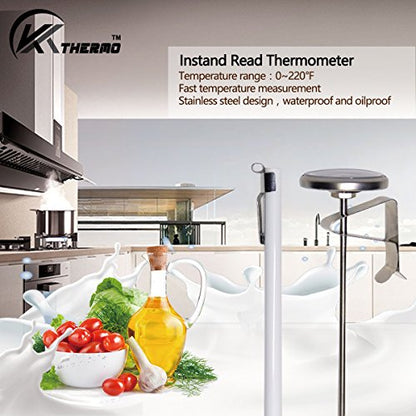 KT THERMO Instand Read 2-Inch Dial Thermometer,Best for The Coffee Drinks,Chocolate Milk Foam (Pack of 3) - size: 0~220℉ (Pack of 3)
