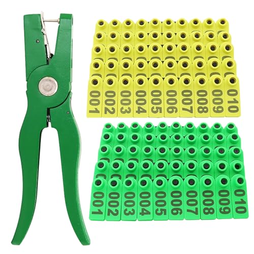 200PCS Sheep Ear Tags Numbered 001-100 with Pliers for Goats Sheep Pigs