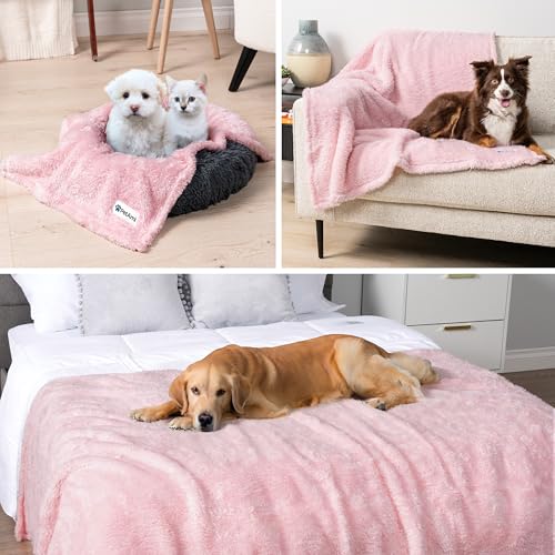 PetAmi Fluffy Sherpa Waterproof Dog Blanket for Medium Pet Cat 29x40, Pink - color: Pink, size: Medium (29x40)
